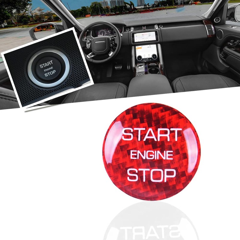 HIBEYO Car Start-Stop Button Sticker Fits Land Rover Discovery Range