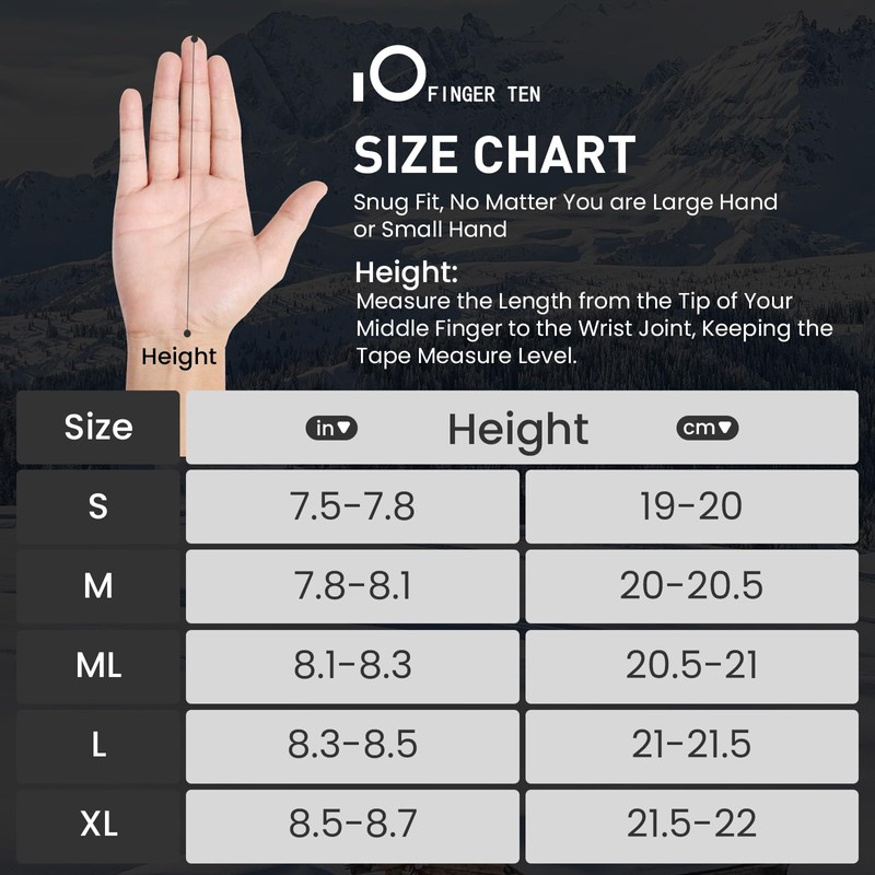 FINGER TEN Winter Golf Gloves Men Left and Right Hand