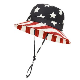 Women's American Flag Bucket Hat - Stylish USA 4th of July Patriotic Hat Sun Protection Summer Hats for Beach, Festivals & Independence Day Outfits