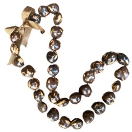 Rainbow Hawaiian Products Hawaii Kukui Nut Lei Necklace (Brown Marble)