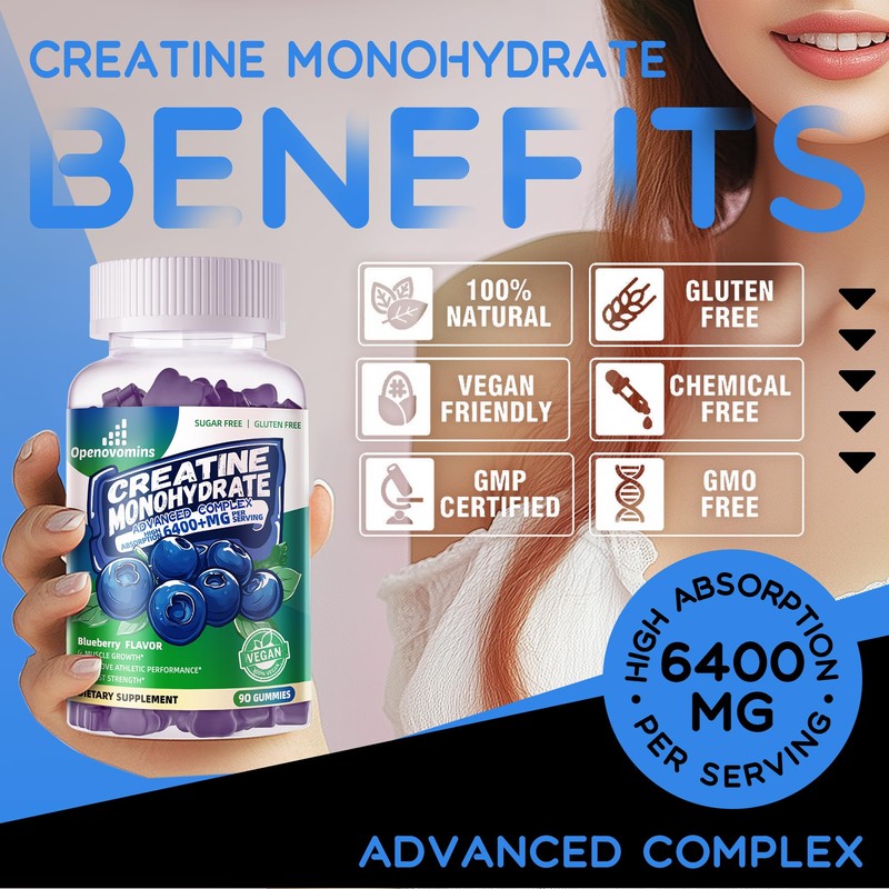 Creatine Monohydrate Gummies Complex for Men & Women -Advanced Formula