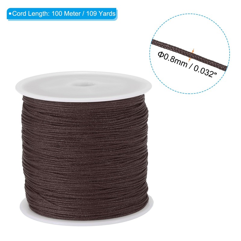 PATIKIL 0.8mm x 109 Yard Nylon Satin Cord, Nylon Beading