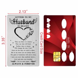 Memorial Card for Loss of Husband- Sympathy Gifts Grief Bereavement Grieving Remembrance Husband In Heaven Keepsake