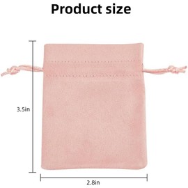 Velvet Drawstring Bags Jewelry Pouches Pink, 20 Piece Small Size Drawstring velvet jewelry Pouches, Pink Jewelry Velvet Pouch with drawstring