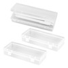 Pack of 3 Small Storage Boxes Plastic Transparent with Lid