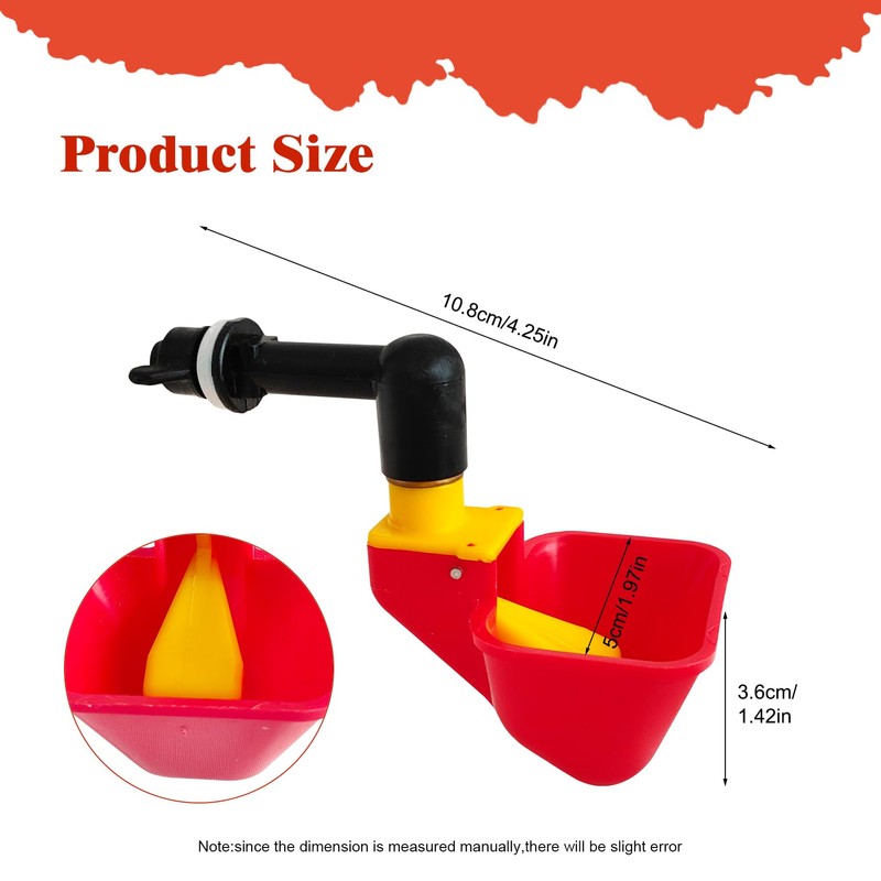 4pcs Large Automatic Chicken Waterer Cups DIY Poultry Chicken Waterer