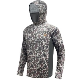 Palmyth Hunting Hoodie with Mask for Men Long Sleeve Sun Protection UV UPF 50+ Camo Fishing Shirts (Camo-3, M)