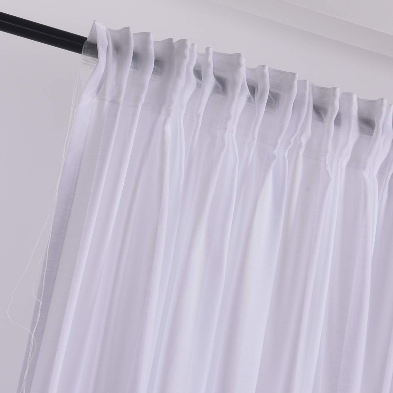 Megachest cotton look voile sheer slot top curtain a pair