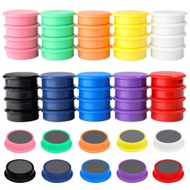 ZDZBLX Magnets for Magnetic Board, Pack of 50, 10 Colours, Strong Magnets, Fridge Magnets, Colourful Round Whiteboard Magnets, Small Magnets, for Whiteboard, Fridge, Magnetic Wall