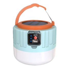 Solar Camping Light, USB Charging LED Round Panel Outdoor Solar Light Waterproof for Picnic