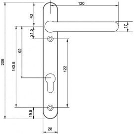 Fab & Fix - UPVC White Windsor Door Handle Set, 92mm PZ, Lever/Lever, 122mm Screw Centres for External Doors