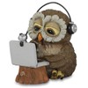 Funny Gufi-Skype Owl with Laptop and Headset