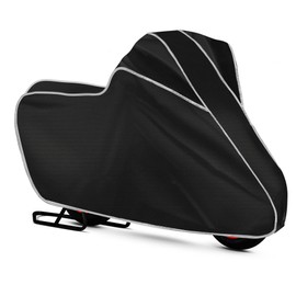 Rsoilch Motorcycle Cover All Season,Universal Weather Quality Waterproof Sun Outdoor Protection Scooter Shelter Tear Proof Night Reflective & Lock-Holes Storage Bag Fits up to 96.5" Motorcycles