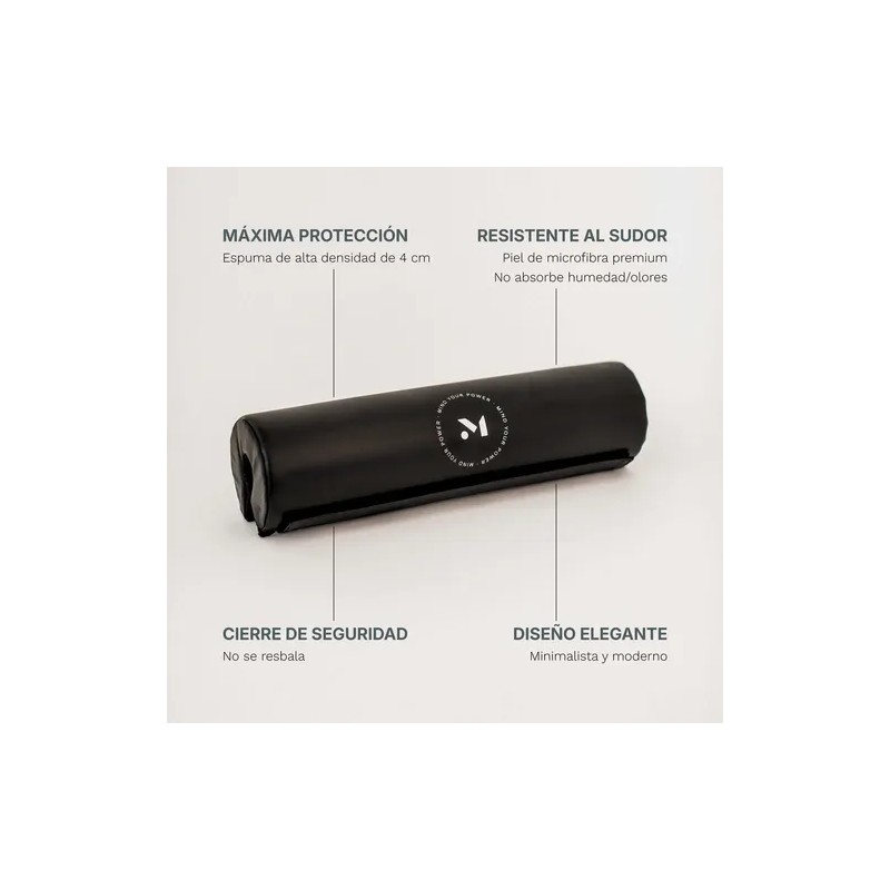 Almohadilla Para Barra Gym Piel Premium Mente Negro