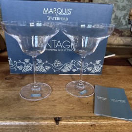 Waterford NIB Set Of 2 Marquis By Waterford Crystal Margarita Glasses 7.25" New