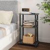 TUTOTAK Small Narrow Side Table with Charging Station, Skinny End