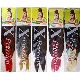 XPRESSION LAGOS BRAID Pre-Pulled Hair Extension, 42″ & 46″ Pack, (Colour T1/33)