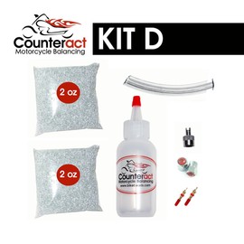 Counteract KIT-D Motorcycle Do It Yourself Tire/Wheel Balancing Beads Kit - (2) 2oz DIY Bead Bags, (2) Valve Caps and Cores, (1) Core Remover, Injector Bottle