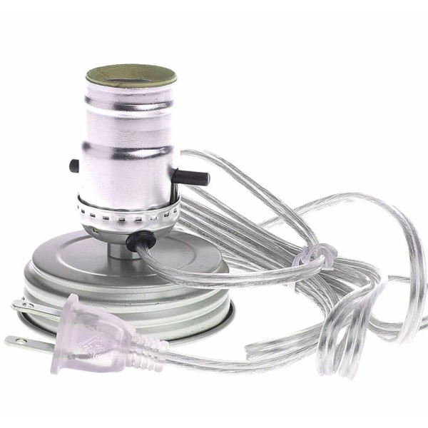 BALL Silver Mason Jar Lamp Conversion Kit is Pre-Wired, Fits