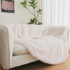 Beige Faux Fur Throw Blanket, Beige 50" x 60" Fluffy