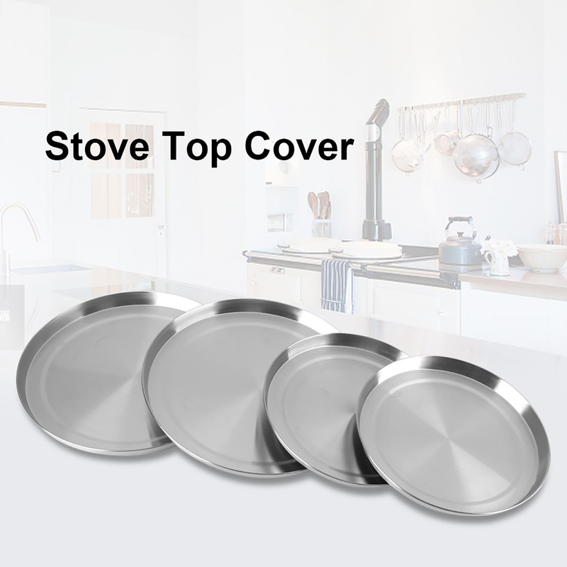 4Pcs/Set Stainless Steel Kitchen Stove Top Burner Covers Cooker Protection