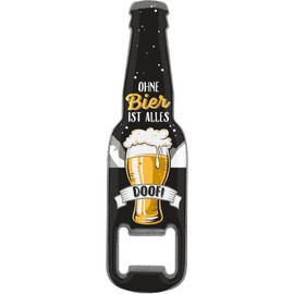 GRUSS & CO Bottle Opener Motif "Ohne Bier ist alles doof!" | Funny Bottle Opener with Magnet | Men's Gift, Party Gift | 48597