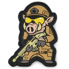 Comic Boar Warrior 3D Tactical Patch, 1 Pc Hook and Loop Morale Patch for Backpacks, Jeans, Jackets, Vests, Hats 3.9" X 2.0"