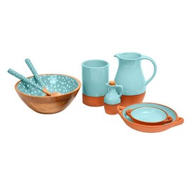 Dexam Sintra Glazed Terracotta Oil Drizzler - Duck Egg Blue