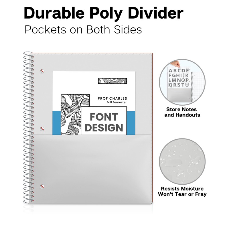 Dunwell Graph Ruled Notebook 4x4 (Red) Plastic Cover, 100 Sheets,
