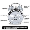 KEYPOWER Alarm Clock Mechanical Wind Twin Bell Double Bell Small