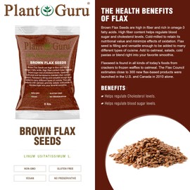 Brown Flax Seeds Whole 5 lbs. Bulk Omega-3 NON GMO 100% Pure Linseed Flaxseed