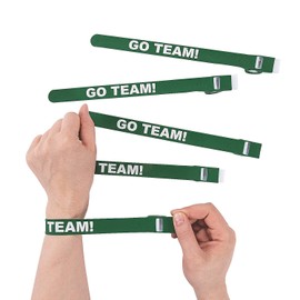 Fun Express Green Team Spirit Whistle Slap Bracelets - Jewelry - 6 Pieces