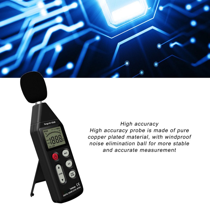 Noise Tester Sound Level Meter High Accuracy Large LCD Screen