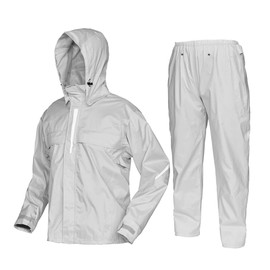 Document All Mind 360° Men's Rain Suit Top and Bottom Set, Silver