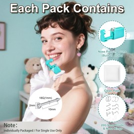 AVYRING 2 Piece Nose Piercing with 20G Nose Stud and Nose Ring - Professional Piercing Set in Silver and Gold, Complete Set with Everything for Gentle and Safe Piercing, Stainless Steel