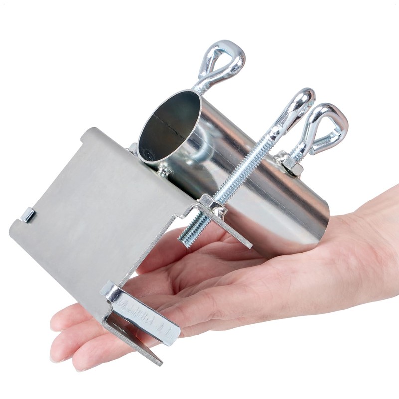 com-four® Parasol Holder Made of Galvanised Steel, Adjustable Umbrella Attachment