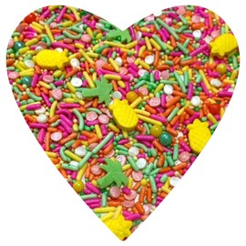 COOL MOM SPRINKLES Hawaiian Luau Sprinkles (4 oz.) – Tropical Themed Sprinkles for Decorating Cakes, Cupcakes, Cookies & Desserts – Mixed in the USA/Gluten-Free
