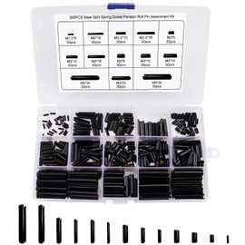 Tunejoy Tension Pin Hollow Cotter Pins Assortment Tension Pins Hollow Spring Pins Manganese Steel Cotter Pins M1.5 M2 M2.5 M3 M4 M5 M6 Assortment Box 390 Pieces