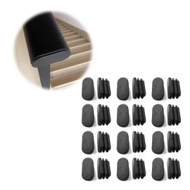 Pack of 24 Oval Chair Leg Caps, 15 x 30 mm, Robust Foot Caps for Garden Chairs, Outdoor Chair Leg Caps, Garden Chair Foot Caps & Slat Plugs for Chair Leg Pipes