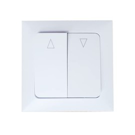 Flush-Mounted Roller Shutter Switch for Roller Shutters and Blinds with Up/Down Button, Flush-Mounted, 230 V/AC, White, RAL 9003, 80 x 80 mm (Pack of 1)