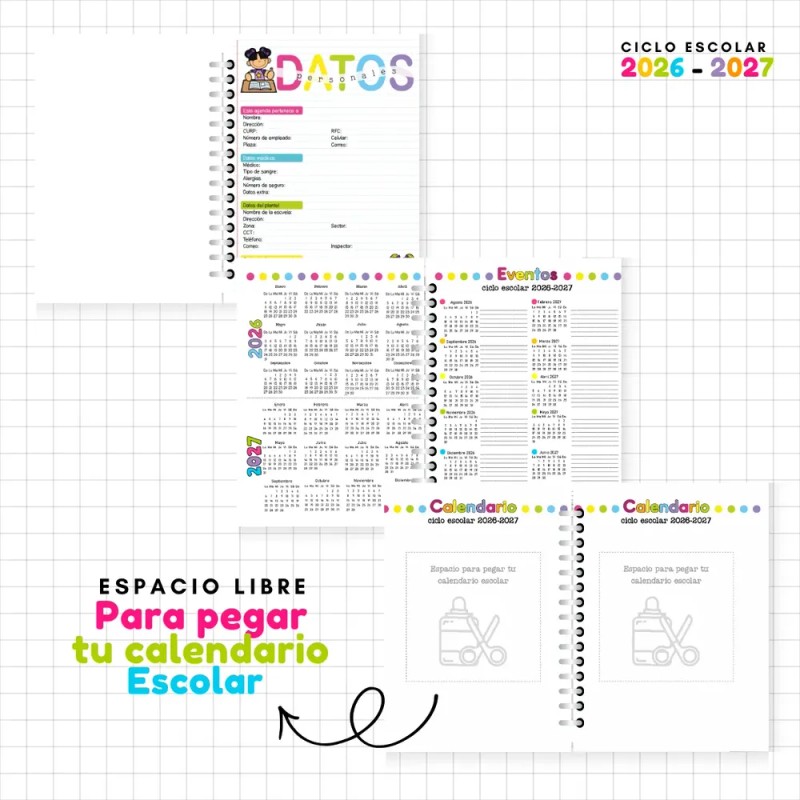 Agenda Escolar Docente 25 - 26/27 Para Maestras Mod #7