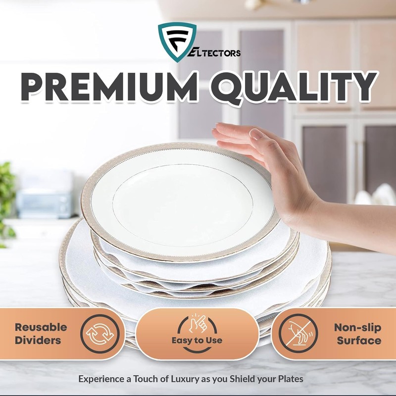 96 Pcs Felt Plate Dividers For Stacking, Dish Protectors For