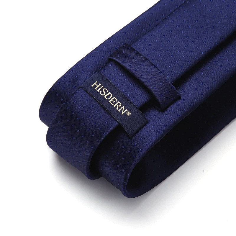 Hisdern Lot 3-Piece Men’s Tie, Chequered, Polka Dot Stripe, Solid