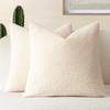 Foindtower Pack of 2, Curly Faux Fur Decorative Throw Pillow Covers Soft Fuzzy Plush Cushion Case with Zipper Cozy Pillowcase for Home Living Room Couch Bed Sofa 20 x 20 Inch,Light Ivory
