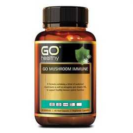 GO Healthy Mushroom Immune 60 Vegan Capsules (Expiry 03/2026)