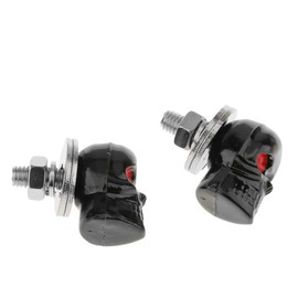 Skull License Plate Bolts Anti-Theft Car Tag Frame Screws for Most Vehicle Motorcycle 4 PCS (Black) 1996-2023