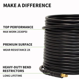 10M/32Ft High Pressure Replacement Hose Extension Pressure Washer Hose for Karcher Drain Cleaning kit Hose with M22 & C-Clip Type Fitting Quick Connector Hose for Karcher K2 K3 K4 K5 K6 K11