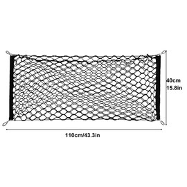 Cargo Net Stretchable Cargo Net Pocket Storage Mesh Net Adjustable Elastic Trunk Storage Net with Screws/Hook Automotive Cargo Nets Storage Pouch for Truck Car SUV Boats(SIZE:43.3x15.8in)
