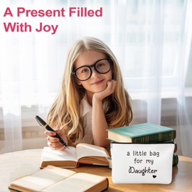 Birthday Gifts for Women - Makeup Bag Birthday Gifts for Her, Cotton and Linen Cosmetic Bag Daughter Gifts