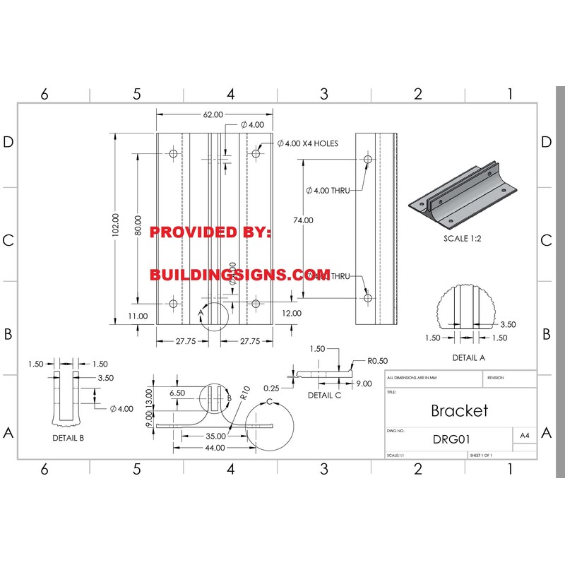 ALUMINIUM BRACKET FOR Two-Sided/Double sided Projecting, Corridor and Hallway Sign